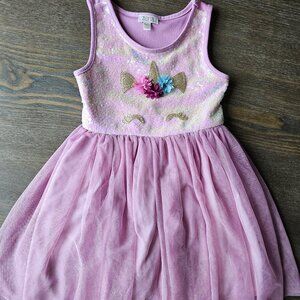 Girls sequin unicorn dress 4/5